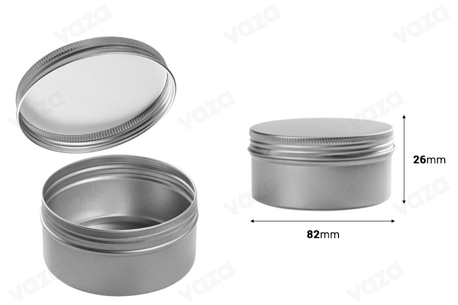 Petit pot en aluminium de 100ml avec joint intérieur sur le couvercle - 12 pcs Petit pot en aluminium de 100ml avec joint intérieur sur le couvercle - 12 pcs-εικόνα_διαστάσεις