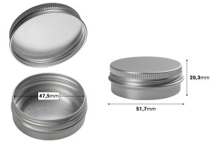 Petit pot en aluminium de 30ml avec joint intérieur sur le couvercle en différentes couleurs - 12 pcs-εικόνα_διαστάσεις