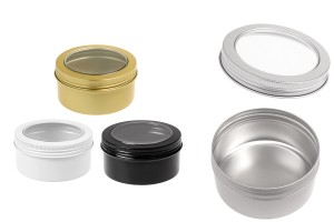 Pot en aluminium de 200ml avec fenêtre sur le couvercle - 12 pcs-photo_produit