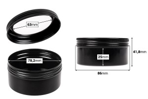 Pot en aluminium de 200ml avec fenêtre sur le couvercle - 12 pcs-photo_dimensions