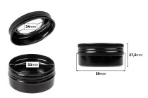 Vasetto in alluminio da 50 ml con finestra sul tappo - 12 pz-dimensioni_immagine