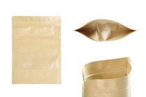 Qese kraft tip Doy Pack 160x40x220 mm, me mbyllje “zip” dhe dritare transparente, me veshje të brendshme dhe të jashtme transparente, me mundësi vulosjeje me ngjitje termike – 100 copë. Qese kraft tip Doy Pack 160x40x220 mm, me mbyllje “zip” dhe dritare transparente, me veshje të brendshme dhe të jashtme transparente, me mundësi vulosjeje me ngjitje termike – 100 copë.-imazh_produkt