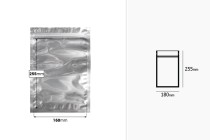 Sacchetti in alluminio con chiusura a zip 180x255 mm, lato frontale trasparente e possibilità di termosaldatura - 100 pz-dimensioni_immagine