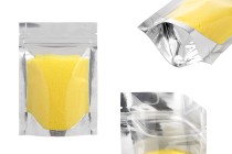 Sachets de type Doypack 100 x 30 x 150 mm dos en aluminium, fenêtre transparente avec fermeture zip et possibilité de fermeture par thermoscellage - 100 pcs Sachets de type Doypack 100 x 30 x 150 mm dos en aluminium, fenêtre transparente avec fermeture zip et possibilité de fermeture par thermoscellage - 100 pcs-photo_produit