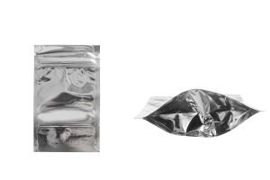 Doy Pack Beutel 80x30x120mm Aluminiumrückseite, transparente Vorderseite mit "Reißverschluss" und Möglichkeit zum Heißsiegeln - 100 Stück-εικόνα_προϊοντική