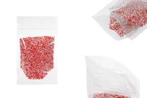 Sachets de type Doypack 90 x 30 x 130 mm transparents avec fermeture zip et possibilité de fermeture par thermoscellage - 100 pcs-photo_produit