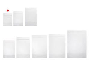 Sachets de type Doypack 90 x 30 x 130 mm transparents avec fermeture zip et possibilité de fermeture par thermoscellage - 100 pcs-photo_groupe