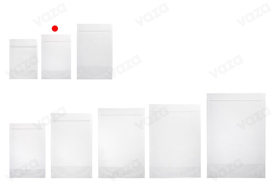 Transparent Doypack stand-up pouch with zipper, also heat-sealable in size 100x30x150 mm - 100 pcs.-image_group