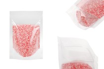 Transparent Doypack stand-up pouch with zipper, also heat-sealable in size 120x30x180 mm - 100 pcs. Transparent Doypack stand-up pouch with zipper, also heat-sealable in size 120x30x180 mm - 100 pcs.-image_product