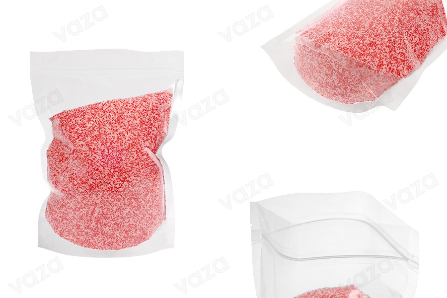 Transparent Doypack stand-up pouch with zipper, also heat-sealable in size 180x40x260 mm - 100 pcs. Transparent Doypack stand-up pouch with zipper, also heat-sealable in size 180x40x260 mm - 100 pcs.-image_product