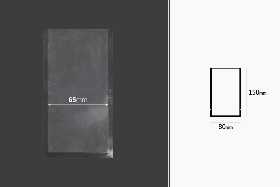 Sacs sous vide (sachets sous vide) pour la conservation - l'emballage des aliments et autres produits 80 x 150 mm - 100 pcs Sacs sous vide (sachets sous vide) pour la conservation - l'emballage des aliments et autres produits 80 x 150 mm - 100 pcs-photo_dimensions