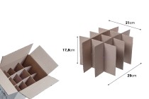 Wellpappe Gefach für Kartons, weiß 3-wellig für 12 Flaschen 700 ml oder 750ml-bildabmessungen