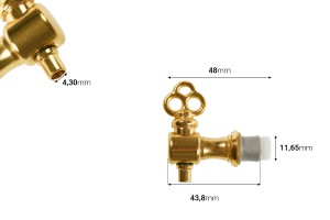 Metallischer Wasserhan in gold (Halbdrehung)-εικόνα_διαστάσεις