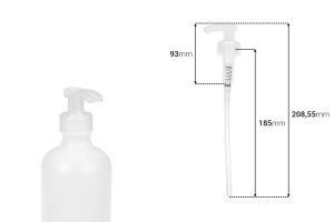 Pompe en plastique 28/410 blanche avec sécurité pour shampooing ou crème-εικόνα_διαστάσεις