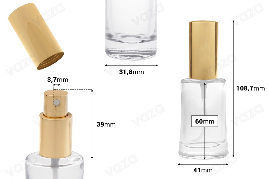 Shishe qelqi ovale 30ml (18/415) me sprej ngjyrë ari për parfume - (porosi minimale: 1 kuti)      -imazh_dimensione