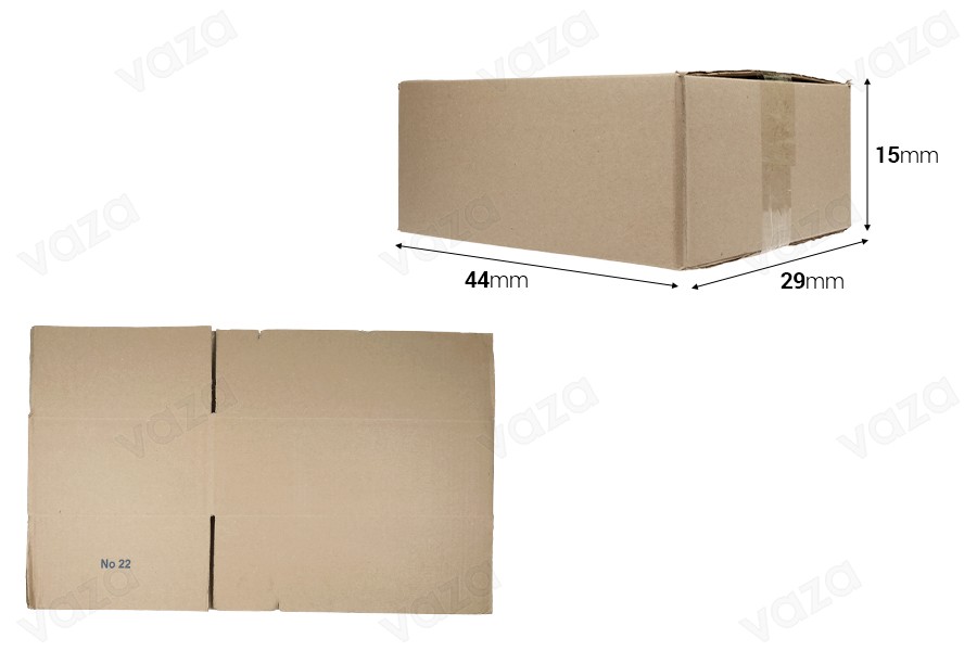Kuti kartoni 44x29x15 cm ngjyrë kafe me 3 fletë (Nr. 22) - 20 copë Kuti kartoni 44x29x15 cm ngjyrë kafe me 3 fletë (Nr. 22) - 20 copë -imazh_dimensione