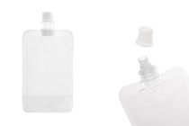 Transparent Doypack stand-up spout pouch with white cap, 100 ml - 50 pcs. Transparent Doypack stand-up spout pouch with white cap, 100 ml - 50 pcs.-image_product