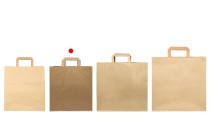Paper bag with flat handle in earthy color and dimensions 280x170x290 mm Paper bag with flat handle in earthy color and dimensions 280x170x290 mm-image_group
