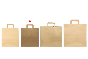 Paper bag with flat handle in earthy color and dimensions 280x170x290 mm-εικόνα_σύνθεση