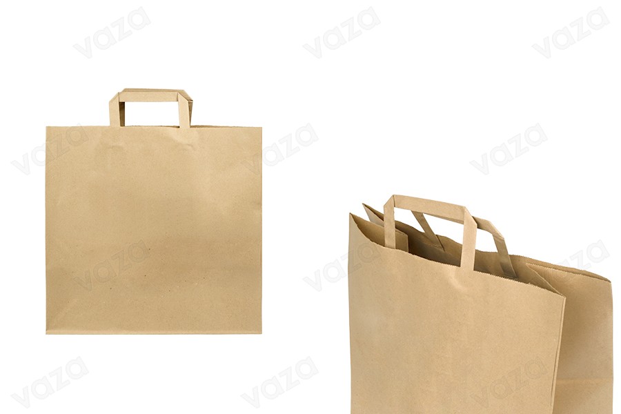 Paper bag with flat handle in earthy color and dimensions 320x170x310 mm Paper bag with flat handle in earthy color and dimensions 320x170x310 mm-image_product
