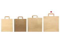 Paper bag with flat handle in earthy color and dimensions 330x200x330 mm Paper bag with flat handle in earthy color and dimensions 330x200x330 mm-εικόνα_σύνθεση