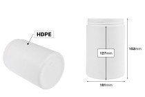 Barattolo di plastica bianca da 1000 ml. Barattolo di plastica bianca da 1000 ml.-dimensioni_immagine