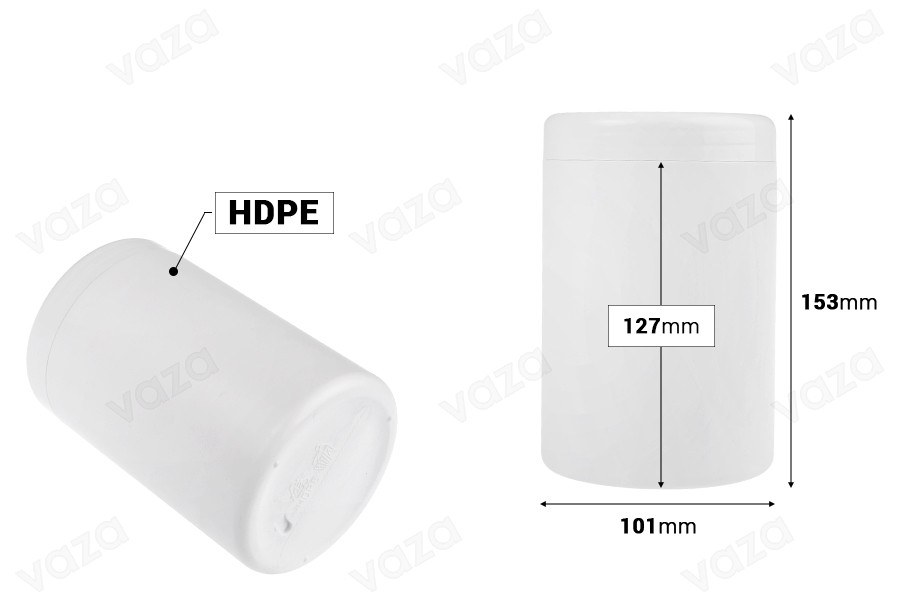 Weiße Kunststoffdose 1000ml-bildabmessungen