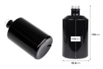 Γυάλινο κυλινδρικό μπουκάλι 500 ml σε λευκό ή μαύρο χρώμα Γυάλινο κυλινδρικό μπουκάλι 500 ml σε λευκό ή μαύρο χρώμα-εικόνα_διαστάσεις