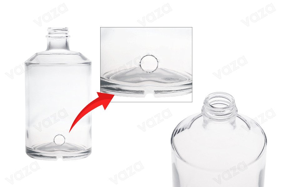 Glass bottle for perfumes 500 ml cylindrical, with a socket for a tap (choose the tap from the accessories)*-image_product