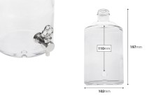 Μπουκάλι γυάλινο 1000 ml διάφανο για αρώματα με υποδοχή για βρυσάκι *(επιλέξτε το βρυσάκι από τα συνοδευτικά)