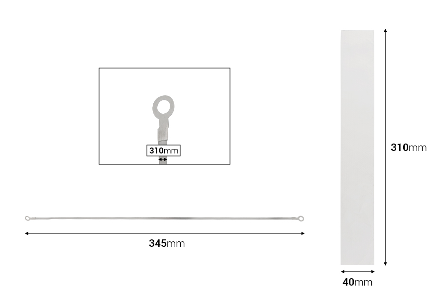 Ersatztuch 325x40 mm und Draht 330 x 2 mm für Handschweißgerät-bildabmessungen