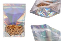 Σακουλάκια αλουμινίου τύπου Doy Pack 200x50x300 mm , διάφανα μπροστά με κλείσιμο "zip" και δυνατότητα σφράγισης με θερμοκόλληση - 50 τμχ-εικόνα_προϊοντική