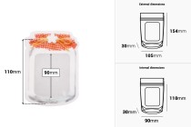 Σακουλάκια τύπου Doy Pack σε σχήμα βάζου 105x30x154 mm με κλείσιμο "zip" - 50 τμχ Σακουλάκια τύπου Doy Pack σε σχήμα βάζου 105x30x154 mm με κλείσιμο "zip" - 50 τμχ-εικόνα_διαστάσεις