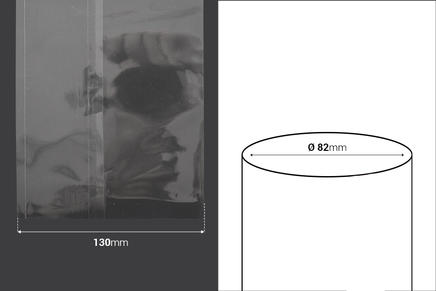Capsula termoretraibile larghezza 130 mm - in metro lineare (Φ 82 mm)