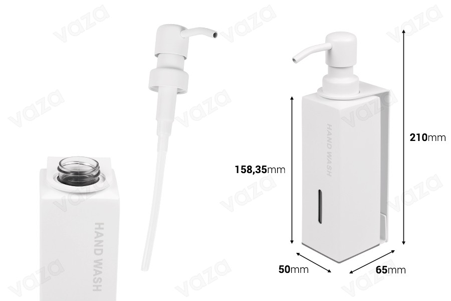 Wall-mounted liquid soap dispenser 230 ml in white Wall-mounted liquid soap dispenser 230 ml in white-εικόνα_διαστάσεις