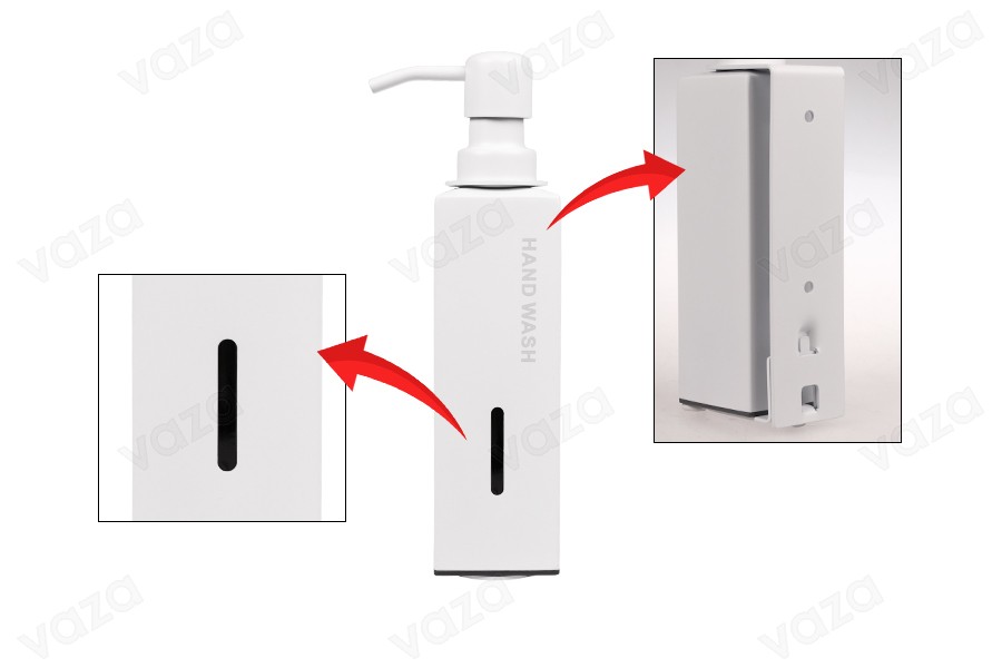 Wall-mounted liquid soap dispenser 230 ml in white Wall-mounted liquid soap dispenser 230 ml in white-