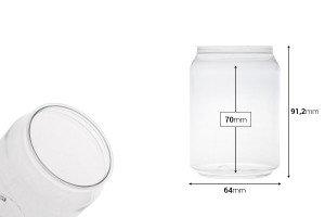 Transparent plastic bottle (PET) 250 ml without cap - 200 pcs-image_dimensions