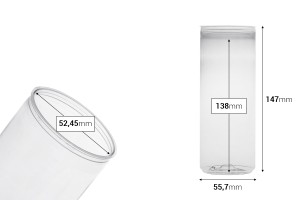 Shishe plastike (PET) transparente 330 ml (e gjatë) pa kapak - 200 copë         -imazh_dimensione