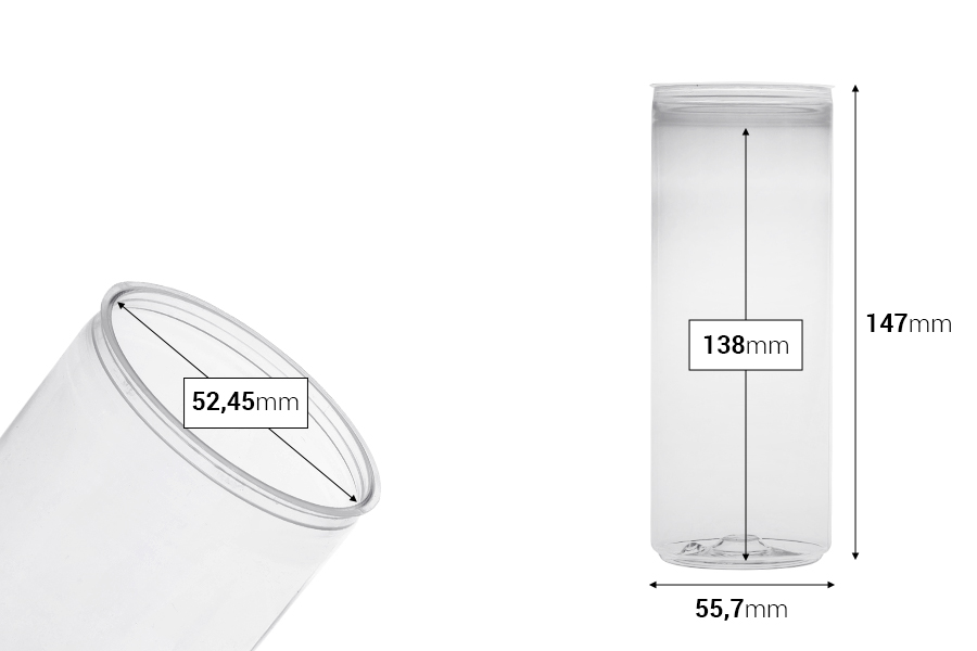 Transparente PET-Flasche, 330 ml (hoch), ohne Verschluss – 200 Stück Transparente PET-Flasche, 330 ml (hoch), ohne Verschluss – 200 Stück-bildabmessungen