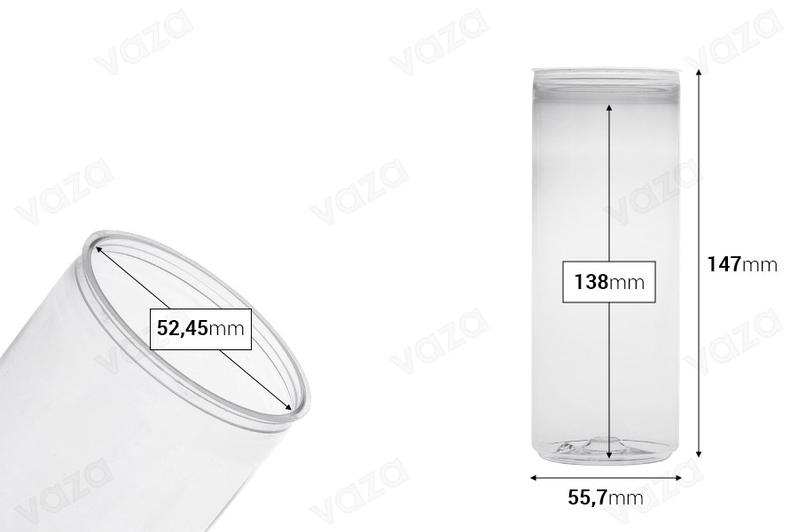 Bouteille transparente en plastique (PET) de 330 ml (haute) sans bouchon - 200 unités Bouteille transparente en plastique (PET) de 330 ml (haute) sans bouchon - 200 unités-photo_dimensions
