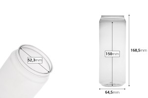 Shishe plastike (PET) transparente 500 ml pa kapak - 100 copë   -imazh_dimensione