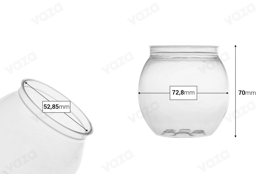 Πλαστικό (PET) διάφανο μπουκάλι 210 ml σε σχήμα σφαίρας χωρίς καπάκι - 200 τμχ Πλαστικό (PET) διάφανο μπουκάλι 210 ml σε σχήμα σφαίρας χωρίς καπάκι - 200 τμχ -εικόνα_διαστάσεις