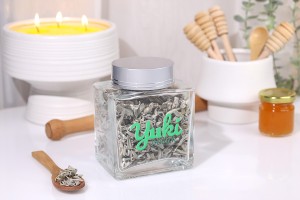 Luxuriöses Glasgefäß 50ml mit silbermattem Deckel und silbernem Streifen – 6 Stück-εικόνα_σύνθεση