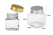 Glasgefäß 100ml mit Aluminiumdeckel - 12 Stk Glasgefäß 100ml mit Aluminiumdeckel - 12 Stk-bildabmessungen
