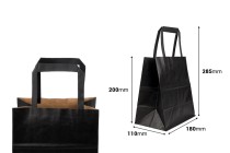 Paper gift bag 180x110x200 mm in black color with handle - 12 pcs Paper gift bag 180x110x200 mm in black color with handle - 12 pcs-image_dimensions