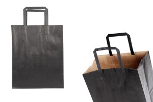 Geschenktüte aus Papier 240x140x300  mm in schwarzer Farbe mit Griff - 12 Stück-εικόνα_προϊοντική