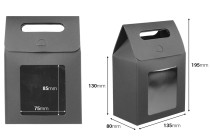 Busta regalo in carta manciata 135x80x195 mm con finestra - 12 pz Busta regalo in carta manciata 135x80x195 mm con finestra - 12 pz-dimensioni_immagine