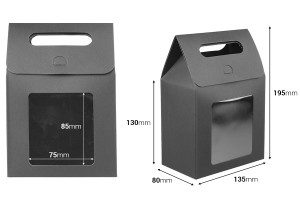 Geschenktüten aus Papier 135x80x195 mm mit Sichtfenster - 12 Stk-εικόνα_διαστάσεις