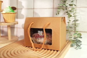 Boîte en papier - sac cadeau 200x110x155 mm avec ficelle et fenêtre de différentes couleurs - 12 pcs-εικόνα_σύνθεση