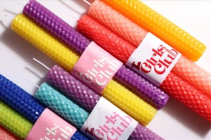 Bienenwachskerzen-Set – gemischte Farben (10 Blätter)-photo_groupe